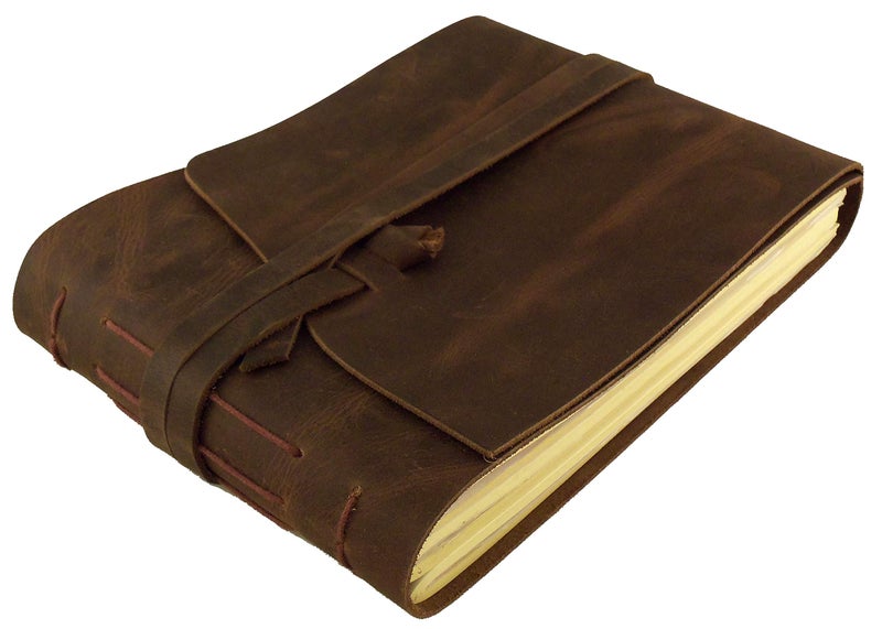 Rustic Ridge Leather Rustic Genuine Leather Scrapbook Photo Album with Gift Box - Scrapbook Style Pages - Holds 100 4x6 or 5x7 Photos - Memory Book - Image 5